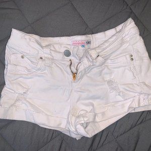 White jean shorts